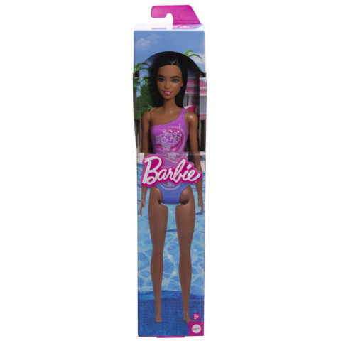 Jocuri si articole copii - PAPUSA BARBIE BRUNETA CU COSTUM DE BAIE IN DOUA CULORI