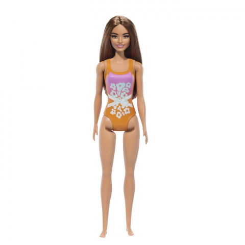 PAPUSA BARBIE BRUNETA CU COSTUM DE BAIE INFLORAT [1]
