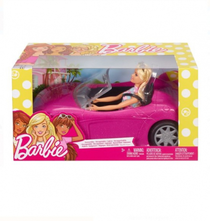 Papusa Barbie cu masina roz decapotabila [1]