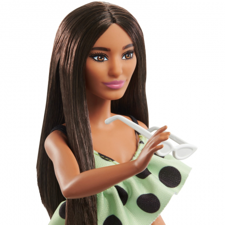 Papusa Barbie Fashionista Bruneta cu Salopeta Verde  [5]