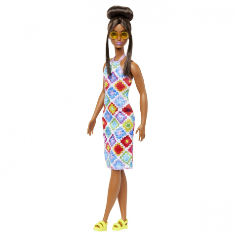 Papusa Barbie Fashionista Satena Cu Ochelari De Soare Galbeni [4]