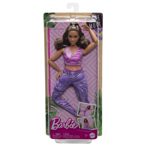 Papusi & accesorii - PAPUSA BARBIE MADE TO MOVE SATENA CU TOP ROZ