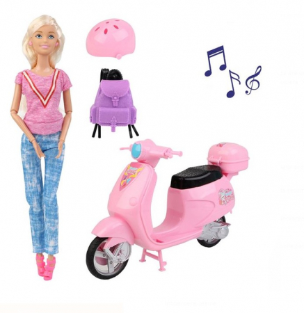 Papusi & accesorii - Papusa Betty cu scuter si accesorii