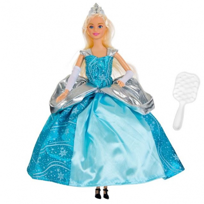Papusi & accesorii - Papusa Betty printesa in rochie albastra si perie alba