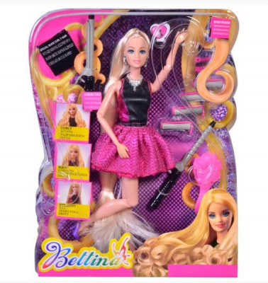 Papusi & accesorii - Papusa manechin cu par foarte lung si instrumente de coafura 29 cm