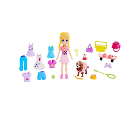 Papusi & accesorii - Papusa Polly Pocket cu haine si accesorii incluse