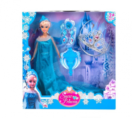Papusi & accesorii - Papusa printesa cu rochie albastra si accesorii incluse