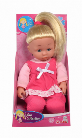 Jocuri si articole copii - Papusa Soft 30cm cu Hăinuțe Roșii 