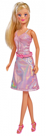 Papusa steffi glitter glam cu rochie roz [1]