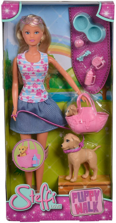 Papusi & accesorii - Papusa Steffi Love cu Cățelușii la Plimbare 