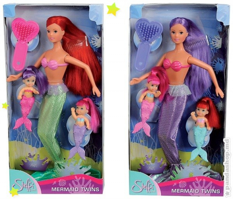 Jocuri si articole copii - PAPUSA STEFFI SIRENA CU DOI PUISORI