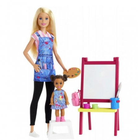 Papusi & accesorii - Papusa Barbie Invatatoarea de desen si eleva Evi