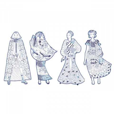 Parada modei de colorat Laura & prietenii, Djeco [2]