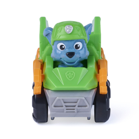 PATRULA CATELUSILOR FILMUL CU DINOZAURI PUP SQUAD RACERS VEHICUL CU FIGURINA ROCKY 6.5CM [1]