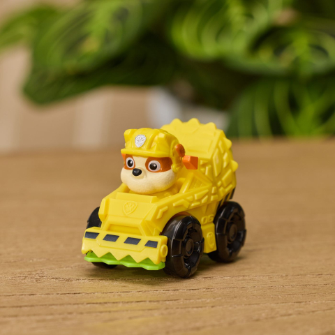 PATRULA CATELUSILOR FILMUL CU DINOZAURI PUP SQUAD RACERS VEHICUL CU FIGURINA RUBBLE 6.5CM [5]