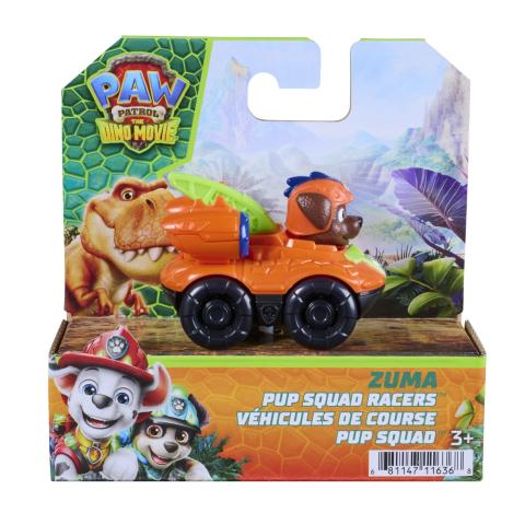 Avioane si Elicoptere jucărie - PATRULA CATELUSILOR FILMUL CU DINOZAURI PUP SQUAD RACERS VEHICUL CU FIGURINA ZUMA 6.5CM
