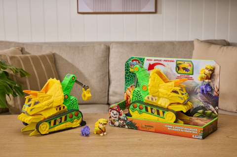 PATRULA CATELUSILOR FILMUL CU DINOZAURI SET BULDOZER CU FIGURINA RUBBLE SI ACCESORII [1]
