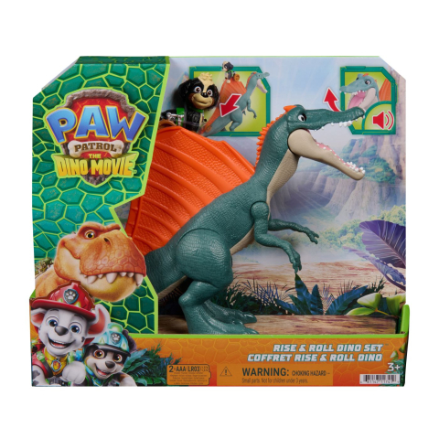 Figurine cu eroi si personaje - PATRULA CATELUSILOR FILMUL CU DINOZAURI SET DE JOACA DINO RISE AND ROLL CU FIGURINA