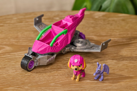 PATRULA CATELUSILOR FILMUL CU DINOZAURI SET DINO VEHICUL AVION CU FIGURINA SKYE SI ACCESORII 15CM [5]
