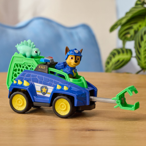 PATRULA CATELUSILOR FILMUL CU DINOZAURI SET DINO VEHICUL DE POLITIE CU FIGURINA CHASE SI ACCESORII 15CM [3]