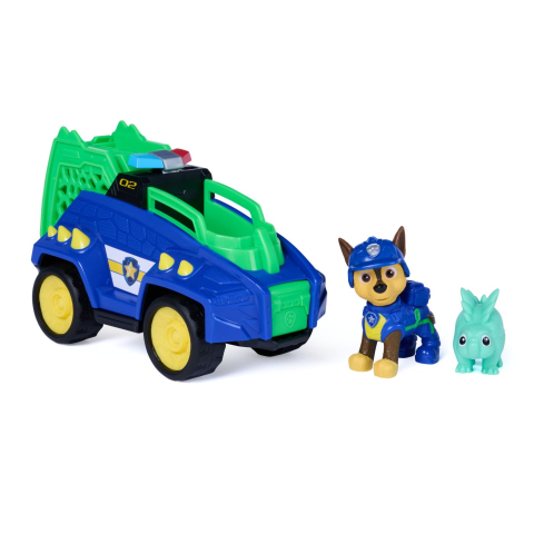 PATRULA CATELUSILOR FILMUL CU DINOZAURI SET DINO VEHICUL DE POLITIE CU FIGURINA CHASE SI ACCESORII 15CM [2]