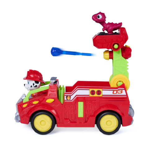 PATRULA CATELUSILOR FILMUL CU DINOZAURI SET DINO VEHICUL DE POMPIERI CU FIGURINA MARSHALL SI ACCESORII 15CM [4]