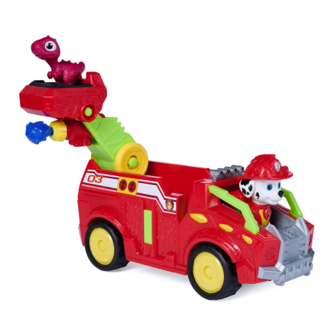 PATRULA CATELUSILOR FILMUL CU DINOZAURI SET DINO VEHICUL DE POMPIERI CU FIGURINA MARSHALL SI ACCESORII 15CM [3]