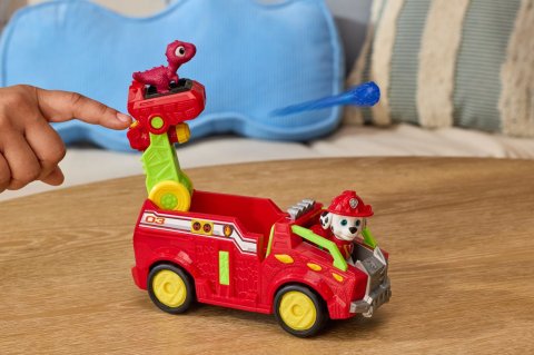 PATRULA CATELUSILOR FILMUL CU DINOZAURI SET DINO VEHICUL DE POMPIERI CU FIGURINA MARSHALL SI ACCESORII 15CM [6]
