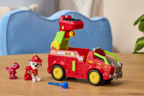PATRULA CATELUSILOR FILMUL CU DINOZAURI SET DINO VEHICUL DE POMPIERI CU FIGURINA MARSHALL SI ACCESORII 15CM [5]