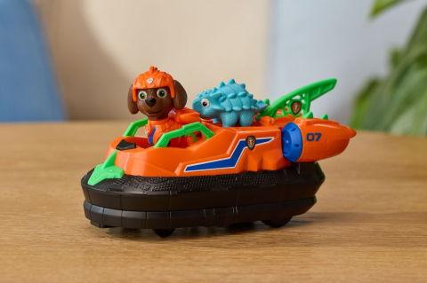 PATRULA CATELUSILOR FILMUL CU DINOZAURI SET DINO VEHICUL HOVERCRAFT CU FIGURINA ZUMA SI ACCESORII 15CM [6]