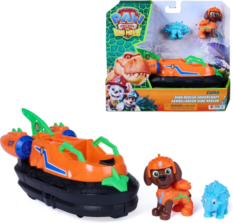 PATRULA CATELUSILOR FILMUL CU DINOZAURI SET DINO VEHICUL HOVERCRAFT CU FIGURINA ZUMA SI ACCESORII 15CM [7]