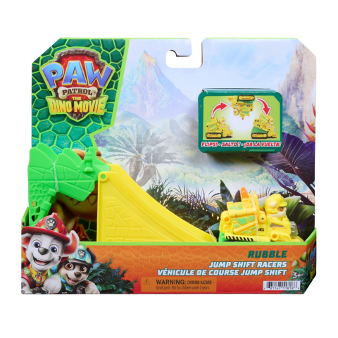 Figurine cu eroi si personaje - PATRULA CATELUSILOR FILMUL CU DINOZAURI SET VEHICUL CU RAMPA SI FIGURINA RUBBLE