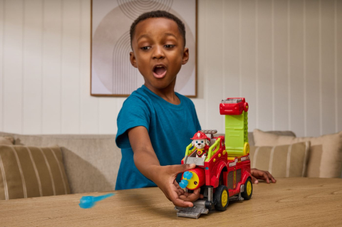 PATRULA CATELUSILOR FILMUL CU DINOZAURI SET VEHICUL DINO DE POMPIERI CU FIGURINA MARSHALL SI ACCESORII [4]
