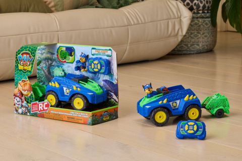 PATRULA CATELUSILOR FILMUL CU DINOZAURI SET VEHICUL DINO RC CU TELECOMANDA FIGURINA CHASE SI ACCESORII [1]