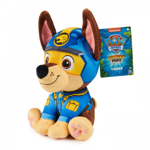 Jocuri si articole copii - Patrula Catelusilor Jungle Jucarie De Plus Chase 20Cm