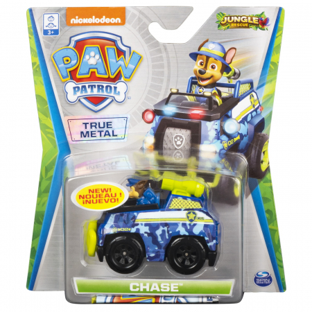 Figurine cu eroi si personaje - Patrula Cățelușilor Mașinuța Metalică Chase Jungle Rescue