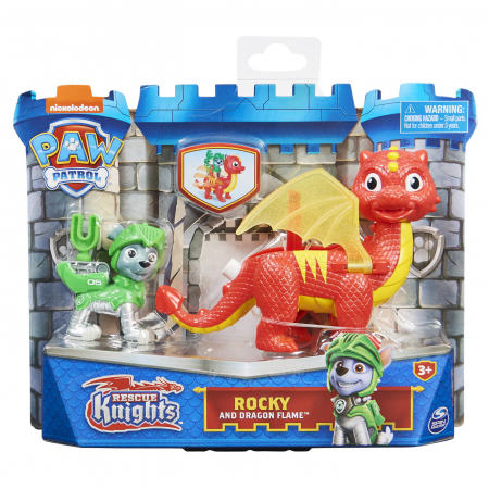 Figurine cu eroi si personaje - Patrula catelusilor minifigurine rocky si dragon flame