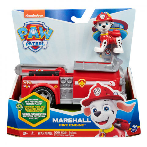 Figurine cu eroi si personaje - Patrula Catelusilor-Figurina Marshall cu vehicul de baza eco