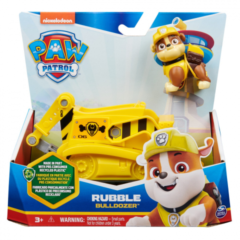 Figurine cu eroi si personaje - Patrula Catelusilor-Figurina Rubble cu vehicul de baza eco
