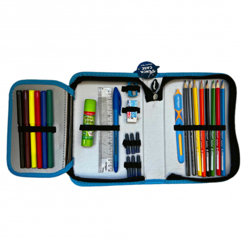 Penar echipat cu un compartiment,1 extensie, albastru, 20x14x3.5 cm [1]