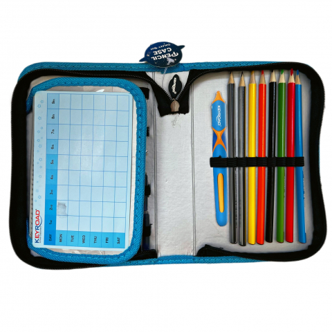 Penar echipat cu un compartiment,1 extensie, albastru, 20x14x3.5 cm [3]