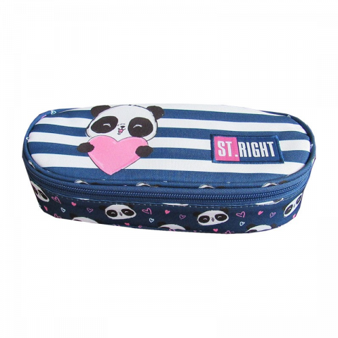 Papetarie & Birotica - Penar neechipat Bambino Lovely Panda,1 compartiment, 1 extensie, albastru,23x11x6 cm