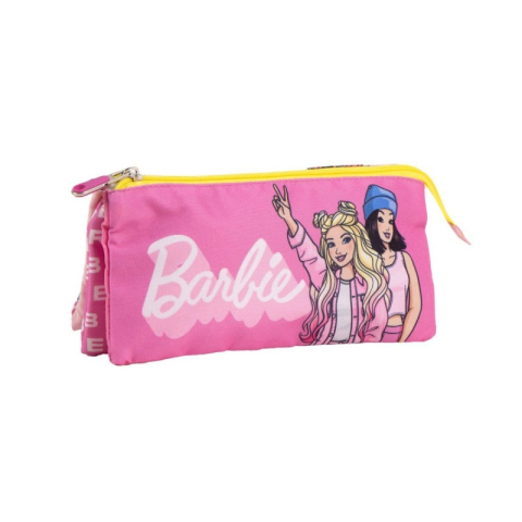Papetarie & Birotica - Penar neechipat Cerda Barbie, 1 fermoar, 3 compartimente, textil, 22.5 x 11.5 x 2 cm