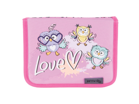 Ghiozdane si Penare - Penar neechipat cu 1 fermoar si 2 extensii OWL LOVE, 16x20x4.5 cm