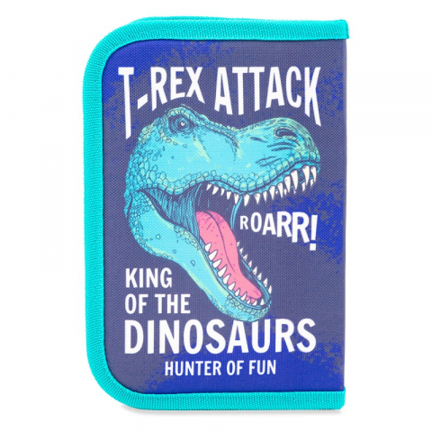 Penar neechipat Dinozaur cu 1 compartiment, diverse culori, textil,20x13x3 cm [4]