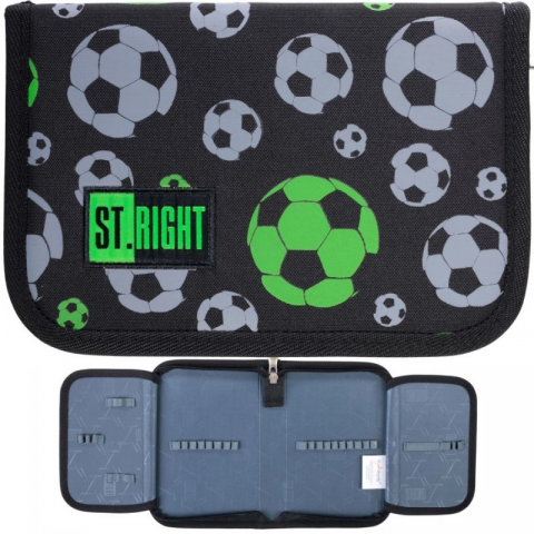 Penar neechipat Minge fotbal,1 compartiment, 2 extensii,negru,textil,20x14x4 cm [2]