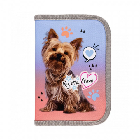 Papetarie & Birotica - Penar neechipat My Little Friend Dog,1 compartiment, 2 extensii, multicolor,20x14x4 cm