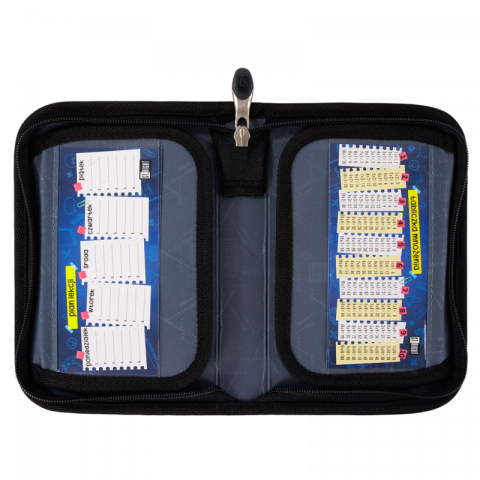 Penar neechipat Piscute,1 compartiment, 2 extensii, negru cu argintiu,20x14x4 cm [2]