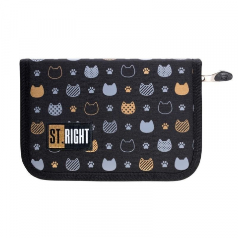 Papetarie & Birotica - Penar neechipat Prestige Cats, 1 compartiment, 2 extensii, negru,20x14x4 cm