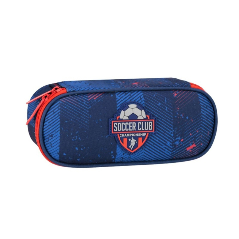 Penare - Penar neechipat Starpak Football, 1 compartiment, 1 extensie, oval, 5 x 22 x 9.5 cm